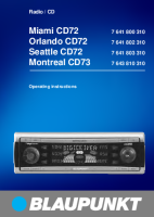 Blaupunkt Miami-CD-72 - Owners Manual